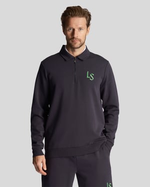 Lyle & Scott Herren Golf LS Logo 1/4 Zip Sweatshirt in Marineblau