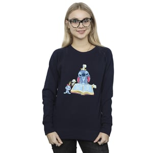 Disney - "Lilo & Stitch Reading A Book" Sweatshirt für Damen (Marineblau)