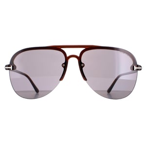 Tom Ford Aviator Herren glänzend hellbraun rauchig Frottee 02 FT1004