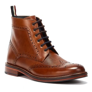 Ben Sherman Alfred Brogue Herren Tan Stiefel