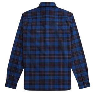 Langärmliges marineblaues Tartan-Hemd von Fred Perry