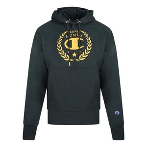 Champion Rom Logo Schwarzer Hoodie