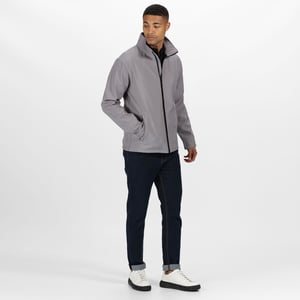 Regatta Herren Ablaze druckbare Softshell-Jacke (Rock Grey/Schwarz)