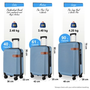 Hartschalen-Kabinekoffer-Set Blau Marine Robustes ABS Leichtgewicht Reisegepäck Urlaubstasche