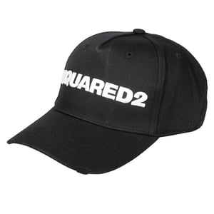 DSQUARED2 Weißes gesticktes Logo Schwarzes Cap