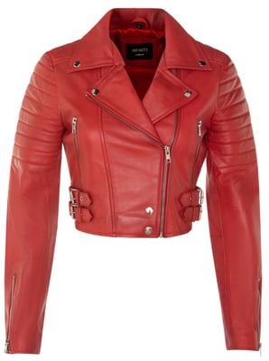 Damen Brando Kurze Lederjacke-Longtown