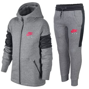 Nike Air Jungen NSW Trainingsanzug Komplettset in Grau