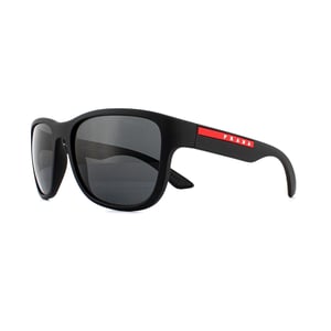 Prada Sport Sonnenbrille PS01US DG05S0 Schwarz Gummi Grau