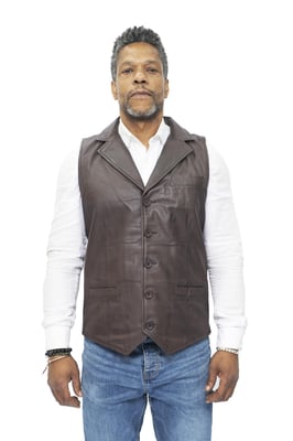 Herren Smart Classic Lederweste-Bristol