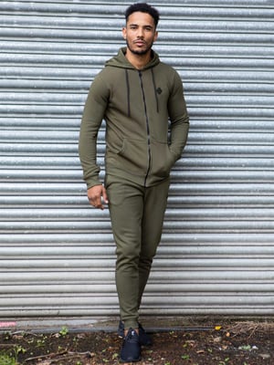 Enzo | Herren Zip Up Hoodie Trainingsanzug Set - Khaki