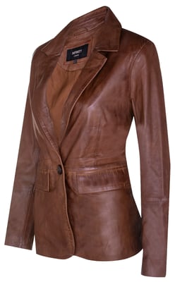 Ein-Knopf-Blazer für Damen aus Leder – Newhaven