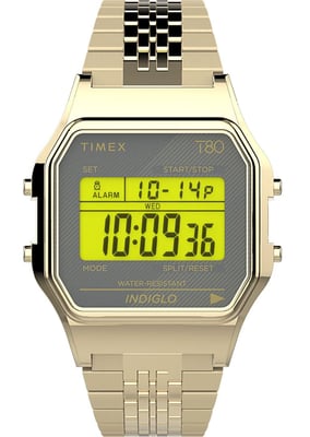 Montre Timex T80 Pour Mixte Doré TW2U93500