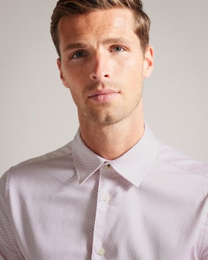 Ted Baker Faenza Herren Pink Geometrisches Hemd