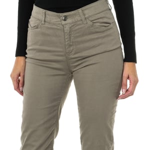 Lange Hose aus Stretchgewebe in normaler Passform 6Y5J18-5N0RZ Frau