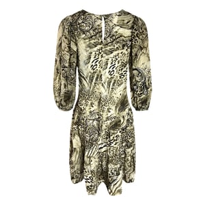 Inoa Makucha Panthera 1202117 Mehrlagiges Kleid aus brauner Seide mit Ruschen