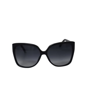 Gucci Klassische Quadratische Sonnenbrille aus schwarzem Acetat
