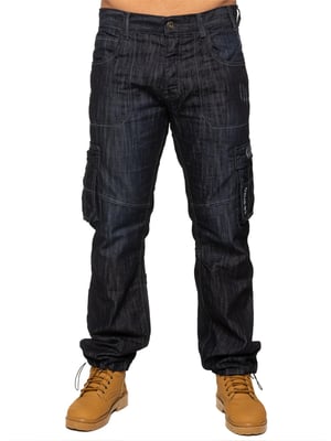 Enzo | Herren Combat Denim Jeans - Dunkelblau
