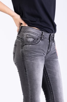 Laura Damenjeans Grau Slim Fit