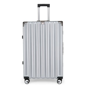 Hartschalenkoffer Silber Kofferset Robustes 8-Rollen-Gepäck Handgepäck Reisetasche