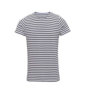 Asquith & Fox Herren Mariniere Coastal Kurzarm T-Shirt (Weiß/Marine)