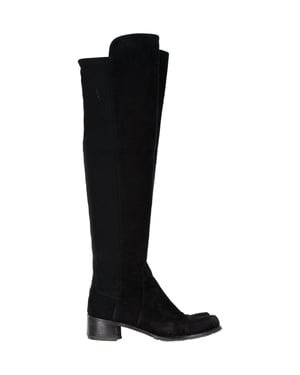 Stuart Weitzman 5050 Knief boots aus schwarzem Wildleder