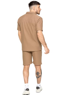 Enzo | Herren Strukturierte Hemden & Shorts Set