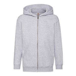 Fruit Of The Loom Childrens/Kids Unisex Sweatshirt Jacke mit Kapuze (Heather Grey)