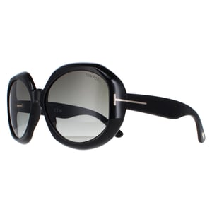 Tom Ford Round Womens Glänzend Schwarz Rauch Gradient Georgia 02 FT1011