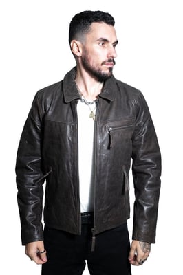 Harrington-Lederjacke aus Rindsleder für Herren-Lima