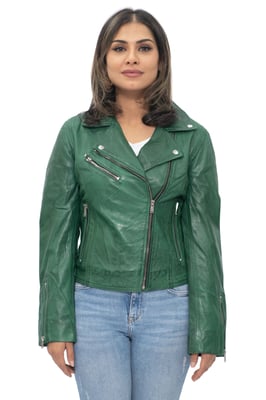 Damen-Leder-Klassiker-Biker-Brando-Jacke-Baku
