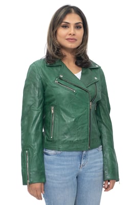Damen-Leder-Klassiker-Biker-Brando-Jacke-Baku