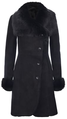 Damenmantel aus Wildleder-Merino-Lammfell mit Toscana-Kragen – Hanoi
