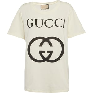 Gucci Interlocking GG Logo Slim Fit Weisses T-Shirt
