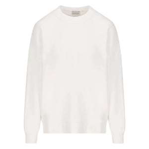 Weißes Sweatshirt mit Moncler-Logo auf der Rückseite