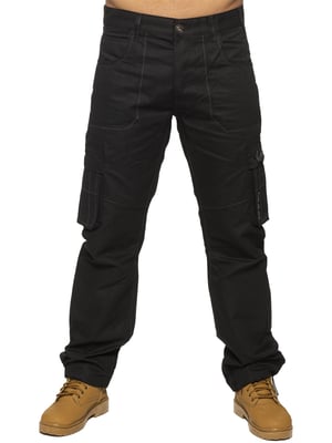 Enzo | Herren Combat Denim Jeans - Schwarz