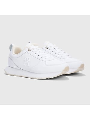 Tommy Hilfiger Sneakers, lässige Leder-Laufschuhe, Weiß