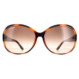 Salvatore Ferragamo Oval Damen Schildkröte Braun Verlauf SF770SA