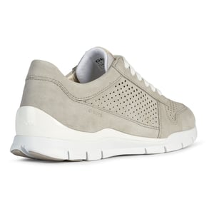 Geox D Sukie B Leder Damen Hellgrau Turnschuhe