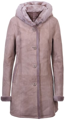 Damen-Parka-Mantel aus Wildleder und Merino-Schaffell-Tripoli