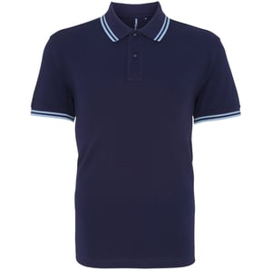 Asquith & Fox Herren-Polohemd in klassischer Passform (Navy/Kornblume)
