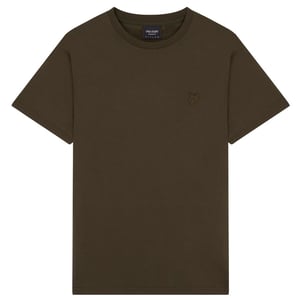 Olivgrünes T-Shirt mit Lyle & Scott-Markenlogo auf der Brust