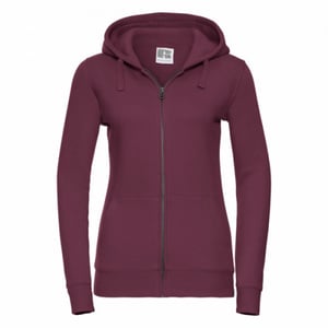 Russell Ladies Premium Authentic Zipped Hoodie (3-Lagen-Gewebe) (Burgund)