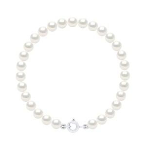 Armband aus echten Süßwasser-Zuchtperlen rund 5-6 mm