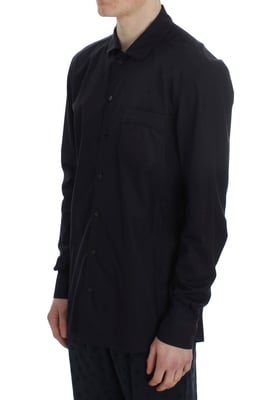 Dolce & Gabbana Herren Lila Gestreiftes Baumwoll-Pyjama Lounge-Shirt