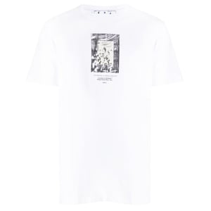 Off-White Paint Mirror Logo Slim Fit weißes T-Shirt