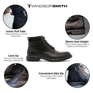 Windsorsmith Chelsea-Stiefeletten aus schwarzem Leder – Sergio