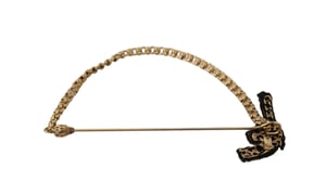 Dolce & Gabbana Reversnadel Gold Messing Kupfer Revolver Brosche