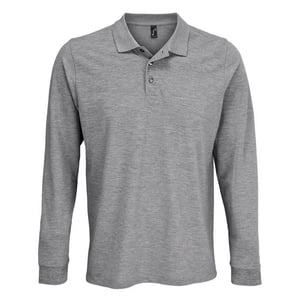 SOLS - Poloshirt für Herren/Damen Unisex Langärmlig (Grau meliert)