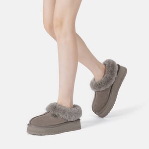 EVER AU Damen Leder Hausschuhe - Topknot