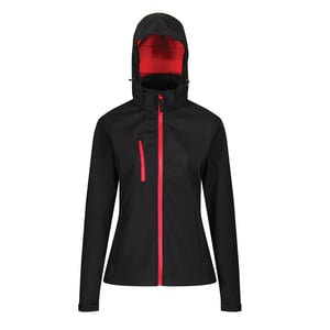 Regatta Womens/Ladies Venturer 3 Layer Membrane Soft Shell Jacket (Schwarz/Rot)